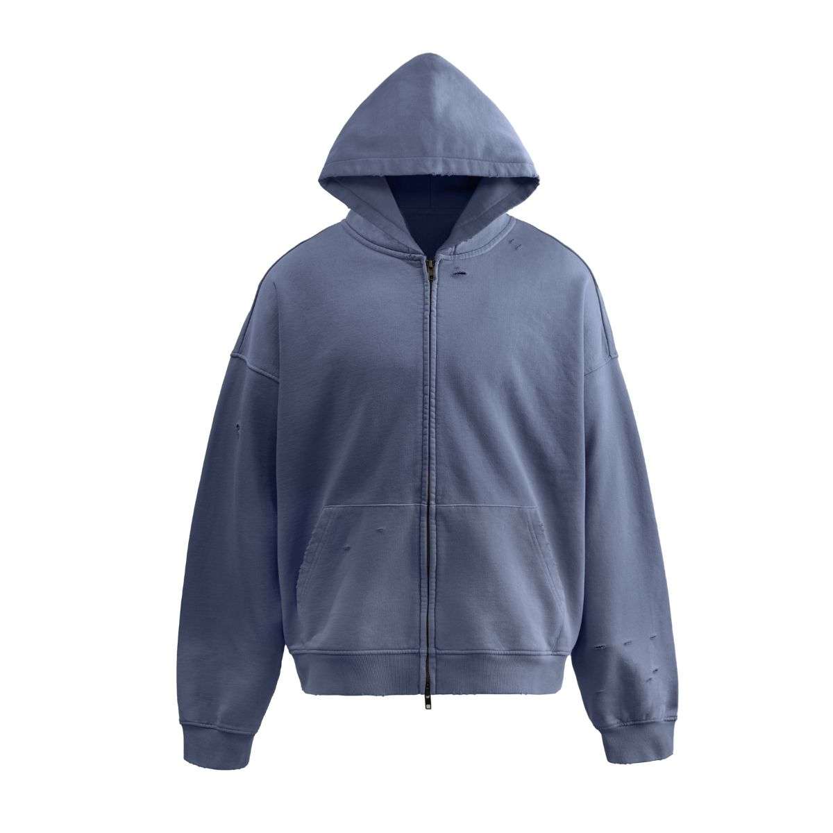 Vintage blue oversized zip hoodie