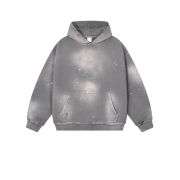 Grey washed streetwear hoodie