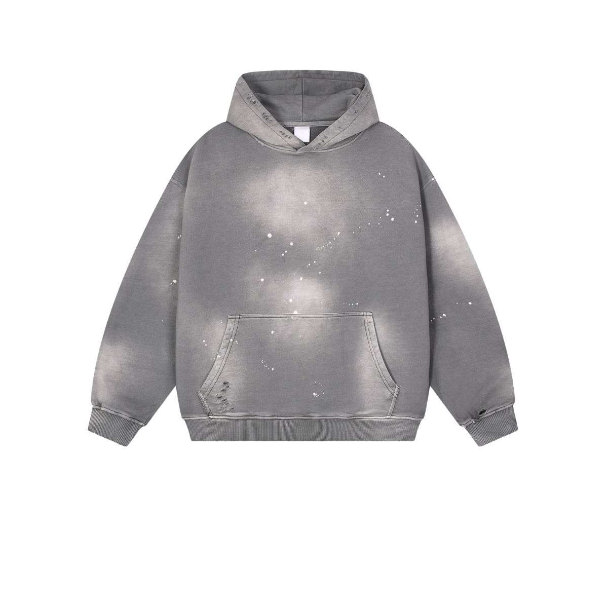 Grey washed streetwear hoodie