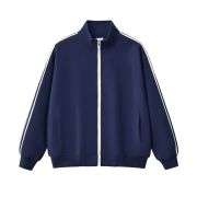 Blue striped zip jacket