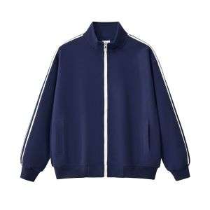 Blue striped zip jacket