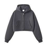 Charcoal grey cropped hoodie