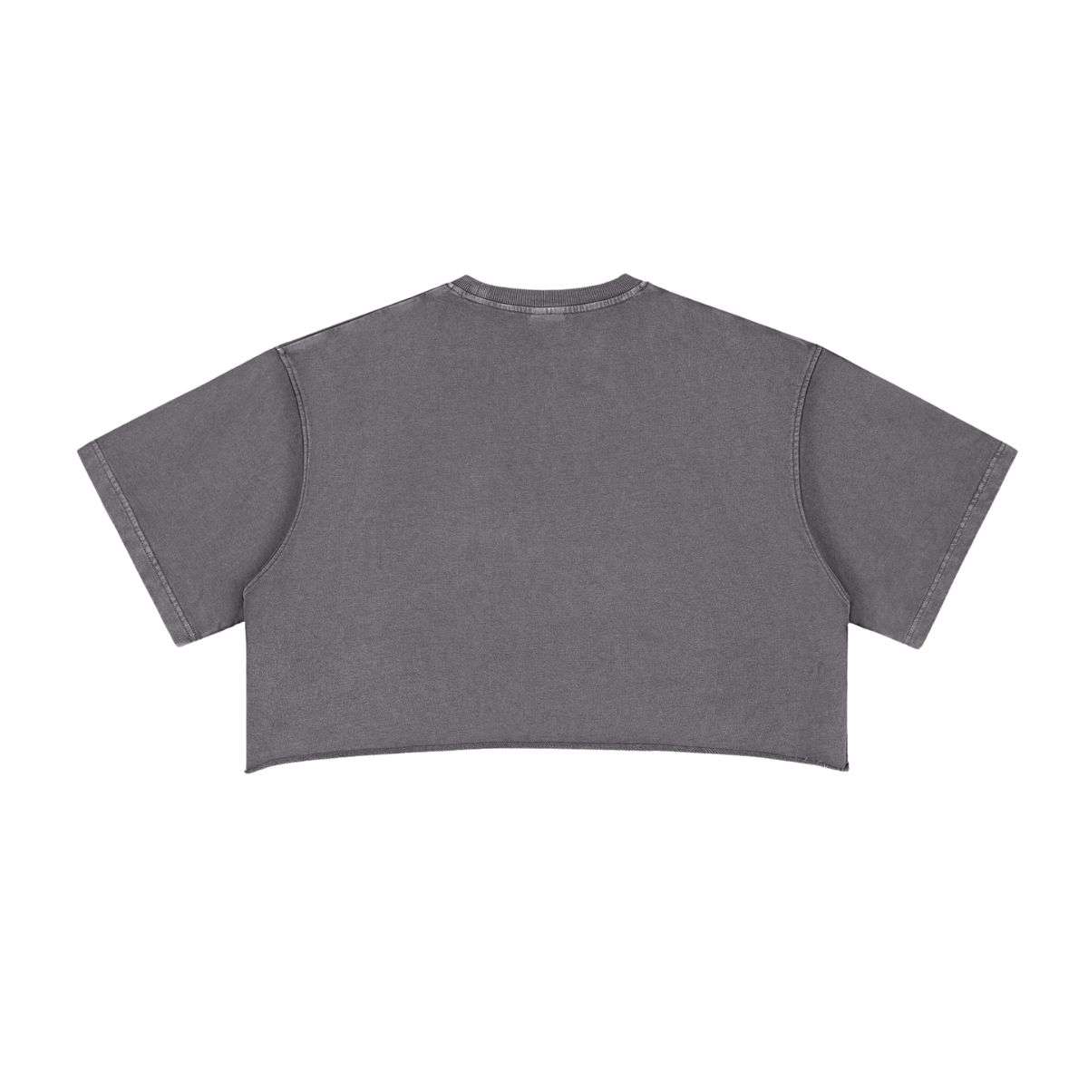 Vintage Washed Cropped Short Sleeve Cotton T-Shirt