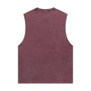 Vintage Washed Distressed Raw Edge Crew Neck Tank Top