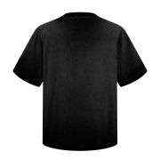 Men’s Snow Washed Distressed Raw Edge Short Sleeve Tee