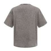 Retro Snow Washed Rolled Hem Cotton T-Shirt