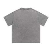 Vintage Washed Cotton Crew Neck Short Sleeve T-Shirt
