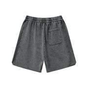 Vintage Wax-Dyed Washed Raw Edge Loose Shorts