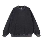 Vintage washed mock neck sweatshirt with oversized fleece fit