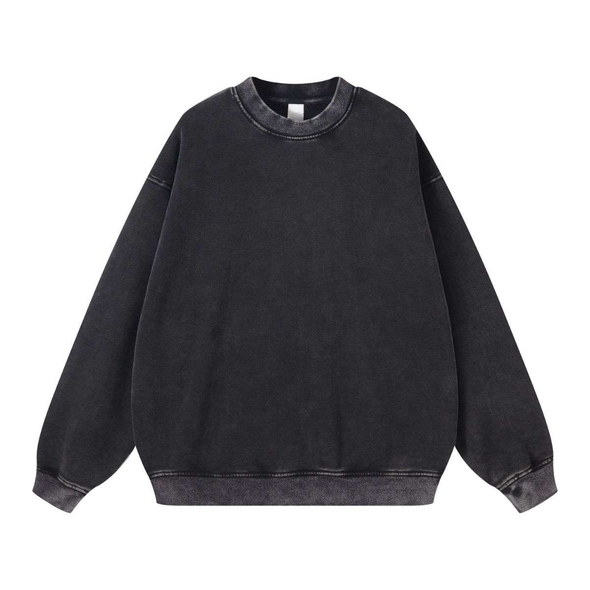 Vintage washed mock neck sweatshirt with oversized fleece fit