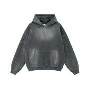 Vintage washed pullover hoodie with oversized streetwear fit