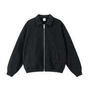 Heavyweight zip-up collar sweatshirt with relaxed fit