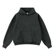 Dark grey vintage washed boxy hoodie