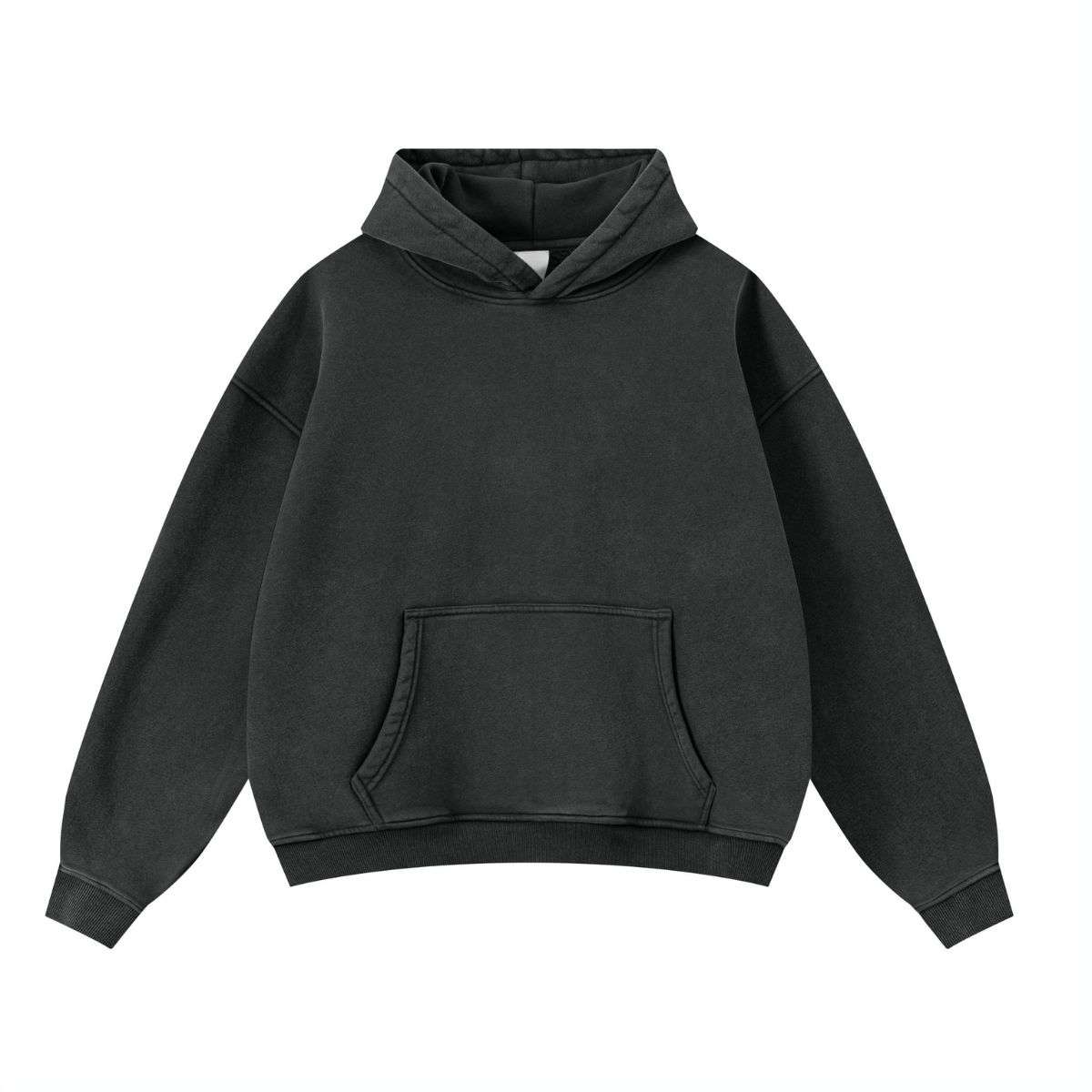 Dark grey vintage washed boxy hoodie