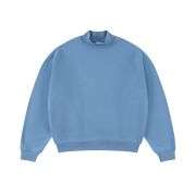 Sky blue fleece mock neck oversized sweatshirt