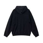 Black distressed studded patchwork hoodie
