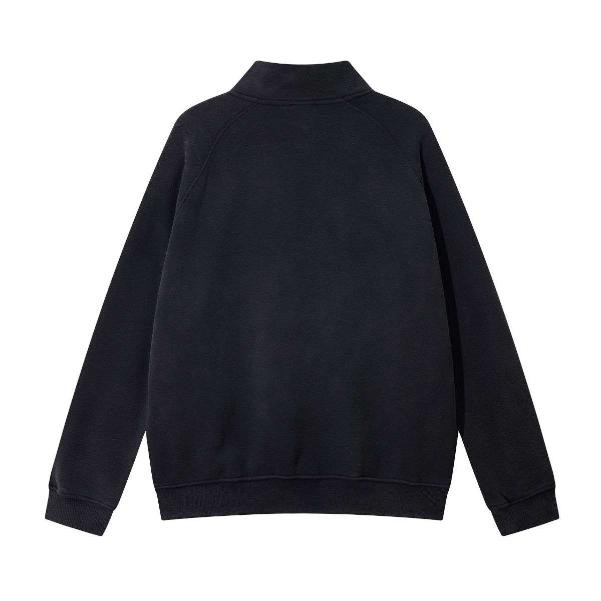 Black fleece vintage washed half zip sweatshirt