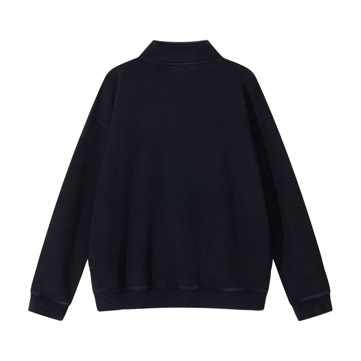 Black snow washed half zip sweatshirt