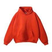 Red oversized fleece hoodie