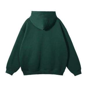 Forest green double zip fleece hoodie