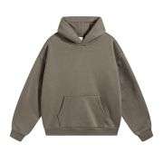 Khaki polar fleece pullover hoodie