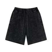 Vintage Washed Wax-Dyed Ripped Raw Edge Loose Streetwear Shorts