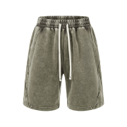 Vintage Snow Washed Cotton Loose Casual Shorts