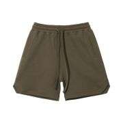 Loose Fit Twill Weave Drawstring Elastic Waist Casual Shorts