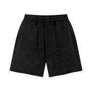 Heavyweight Wax-Washed Loose Elastic Waist Streetwear Shorts