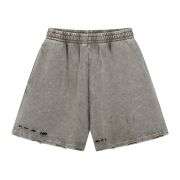 Street Washed Distressed Ripped Loose Fit Cotton Casual Shorts