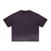 Monkey Wash Gradient Boxy Raw Hem Short Sleeve Tee