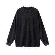 Vintage Washed Loose Fit Crew Neck Long Sleeve Tee