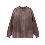 Vintage Washed Gradient Streetwear Crew Neck Long Sleeve Tee