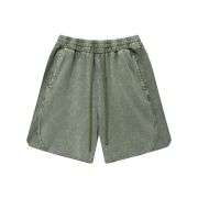 Vintage Wax-Dyed Washed Raw Edge Loose Shorts
