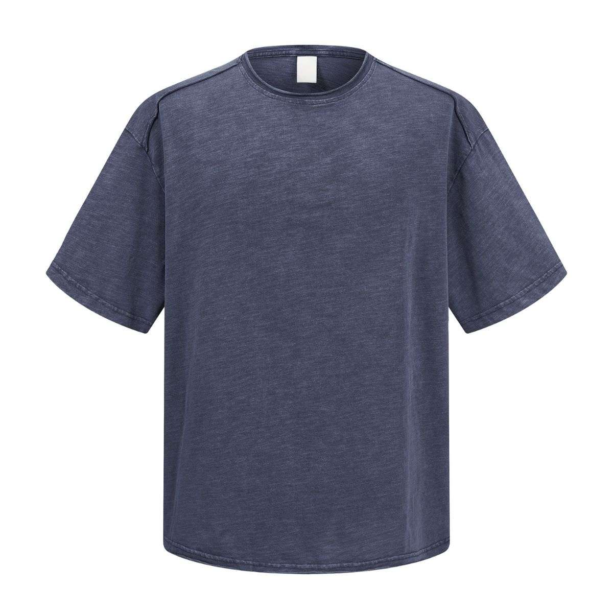 Retro Snow Washed Rolled Hem Cotton T-Shirt