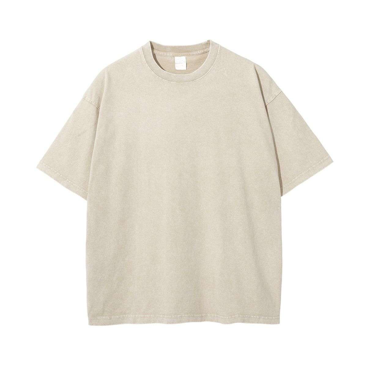 Vintage Snow Washed Oversized Cotton Crew Neck T-Shirt