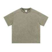 Vintage Washed Cotton Crew Neck Short Sleeve T-Shirt