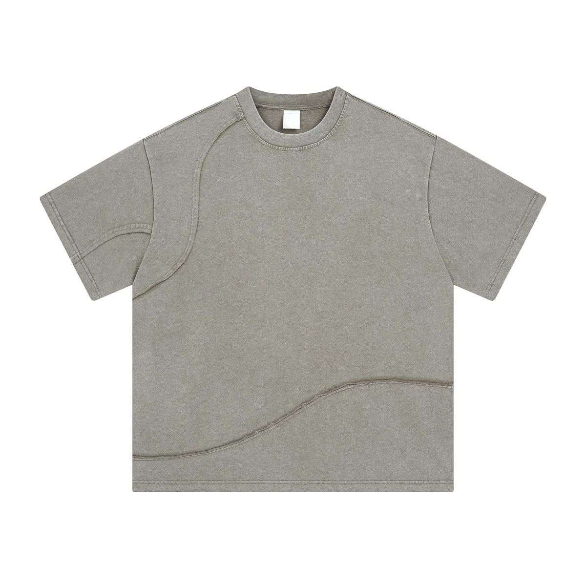 Vintage Washed Cotton Crew Neck Short Sleeve T-Shirt