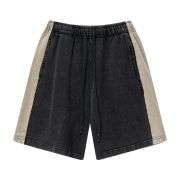Color Block Patchwork Drawstring Loose Casual Vintage Washed Shorts