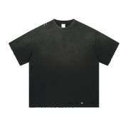 Vintage Gradient Wash Distressed Cotton Crew Neck T-Shirt