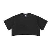 Vintage Washed Cropped Short Sleeve Cotton T-Shirt