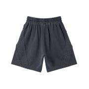 Vintage Washed Raw Seam Loose Fit Heavyweight Casual Streetwear Shorts