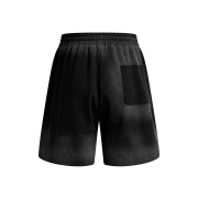 Spray-Painted Washed Waffle Knit Loose Elastic Waist Streetwear Shorts