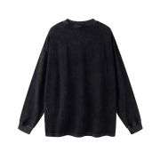 Vintage Washed Loose Fit Crew Neck Long Sleeve Tee