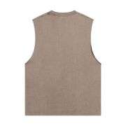 Vintage Washed Distressed Raw Edge Crew Neck Tank Top