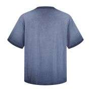 Men’s Snow Washed Distressed Raw Edge Short Sleeve Tee