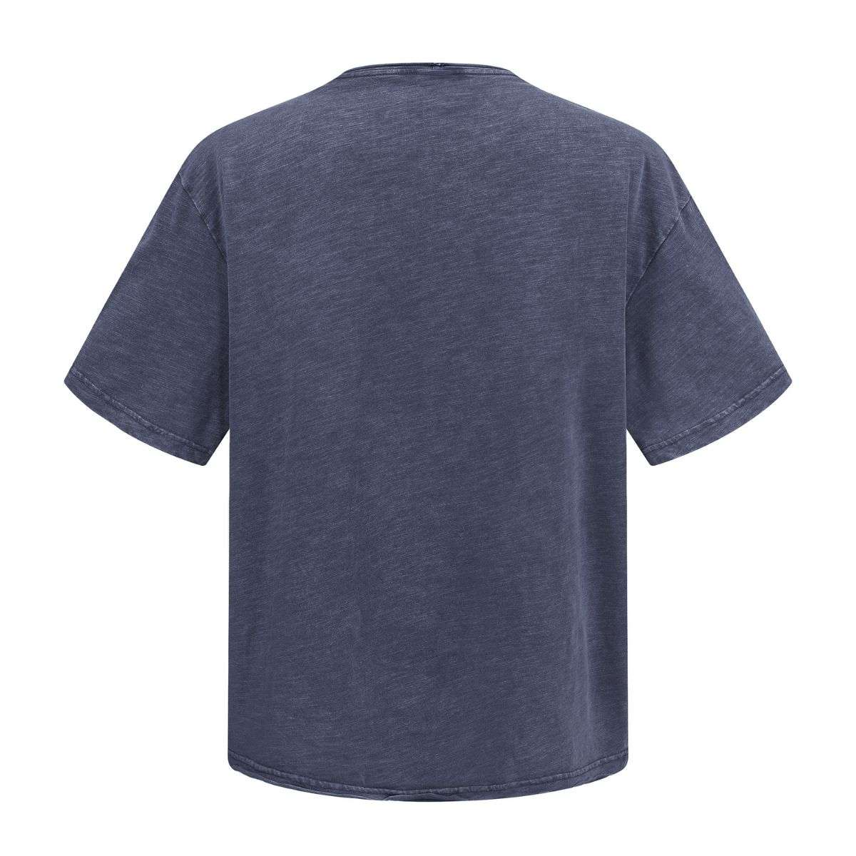Retro Snow Washed Rolled Hem Cotton T-Shirt