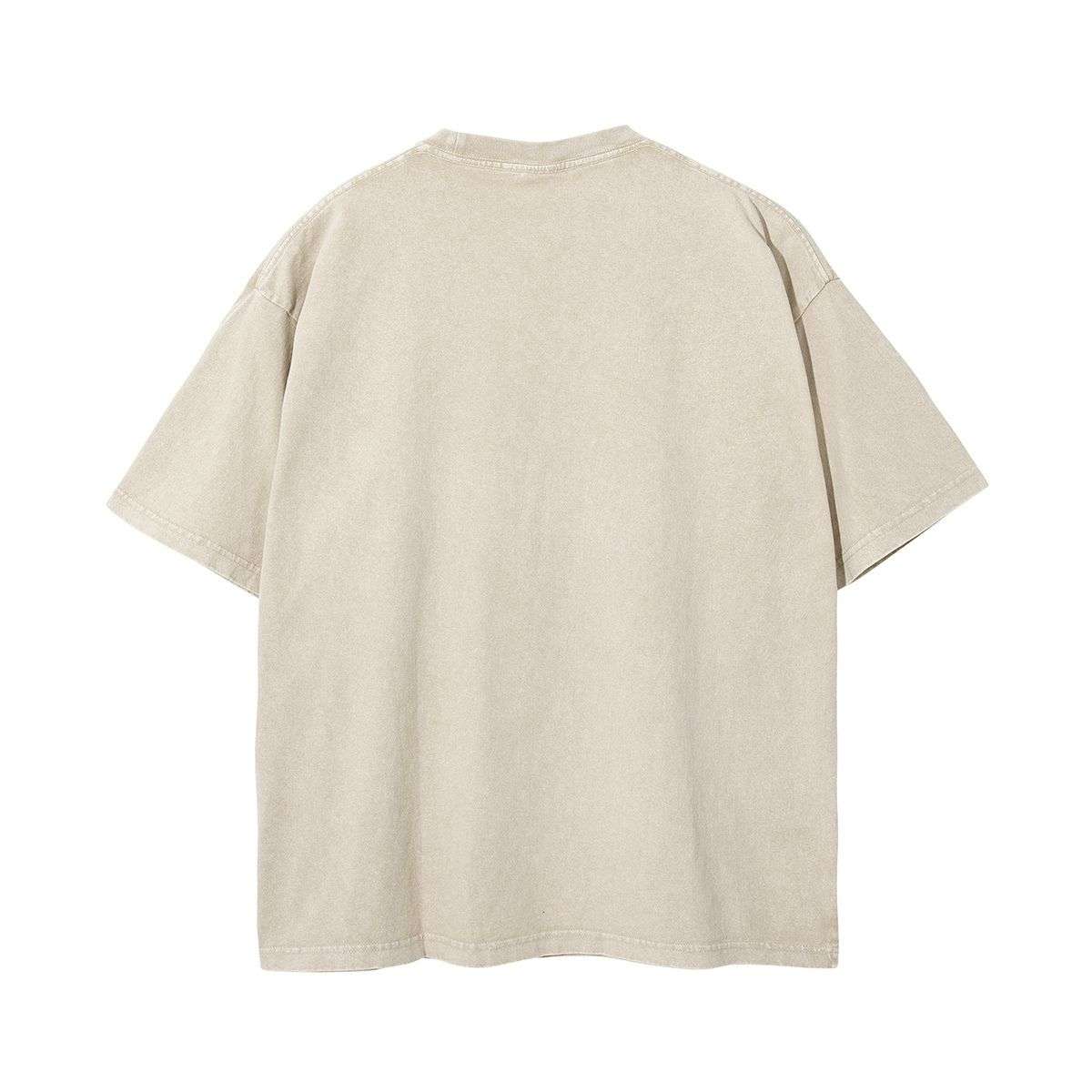 Vintage Snow Washed Oversized Cotton Crew Neck T-Shirt