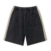Color Block Patchwork Drawstring Loose Casual Vintage Washed Shorts