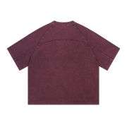 Vintage Washed Raglan Sleeve Cotton Crew Neck Oversized T-Shirt